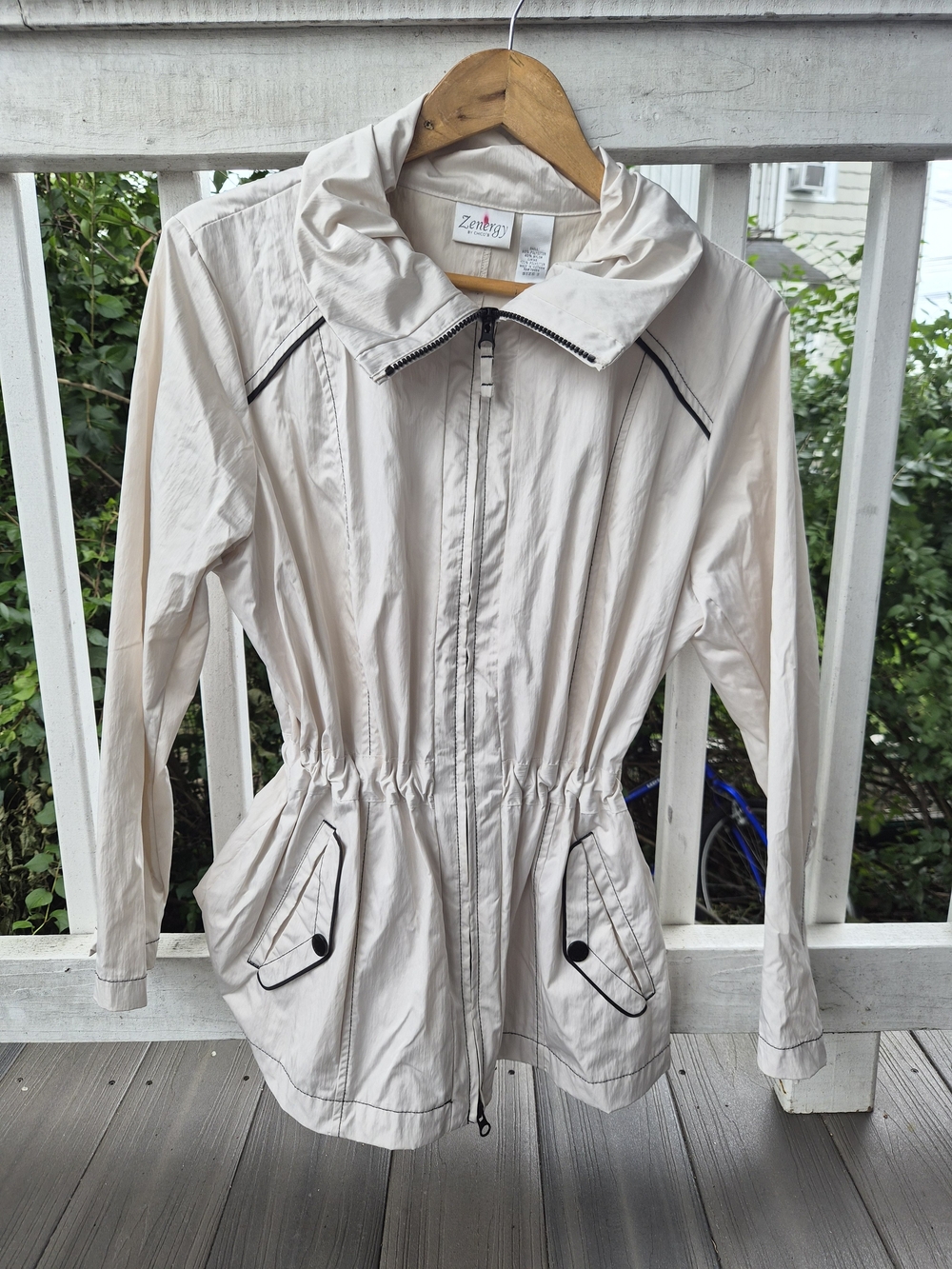 Women's Cream Lightweight Zip-Front Jacket